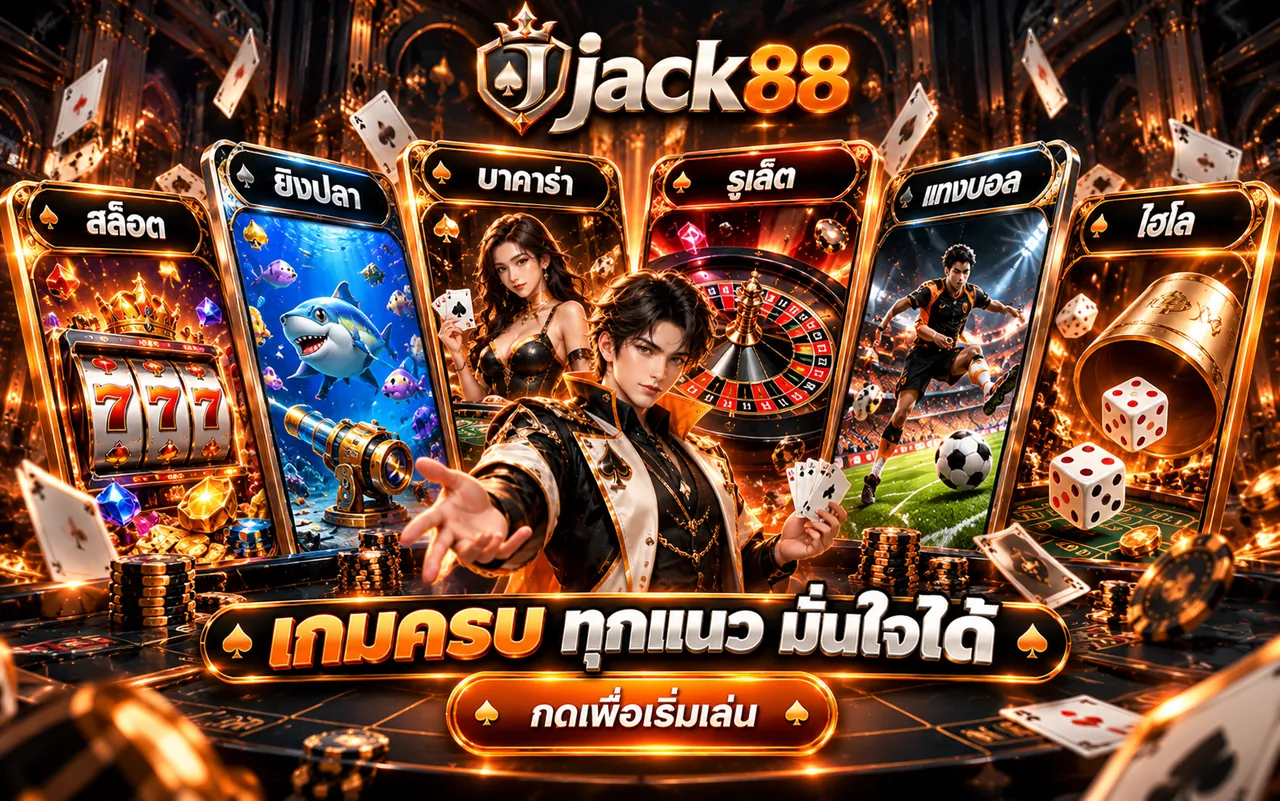jack88 เกมครบทุกแนว สล็อต ยิงปลา บาคาร่า รูเล็ต แทงบอล ไฮโล